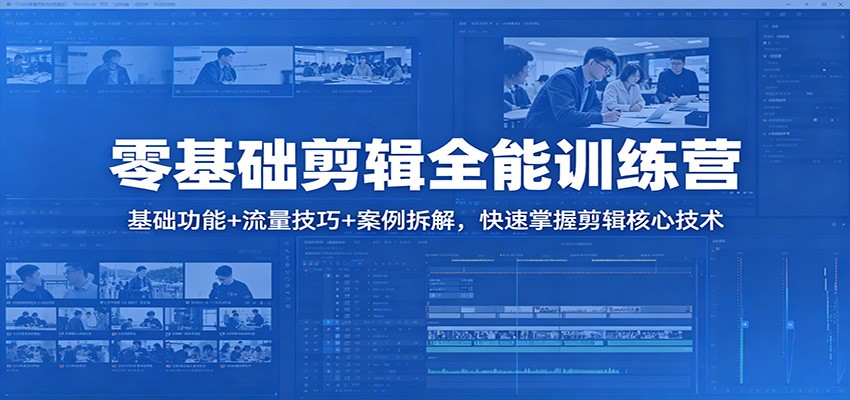 零基础剪辑全能训练营：基础功能+流量技巧+案例拆解，快速掌握剪辑核心技术-小艾项目网