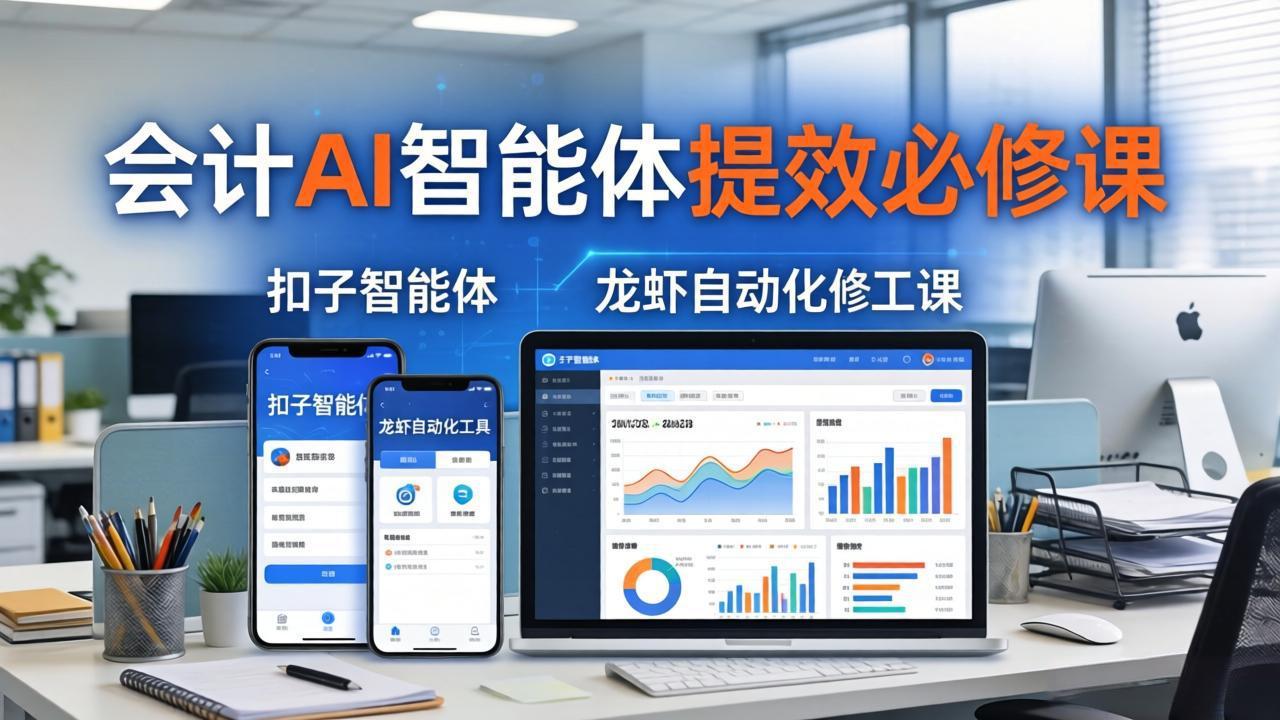 财务会计AI智能体提效必修课：扣子智能体+龙虾自动化+报表分析，一站式提升财务工作效率-小艾项目网