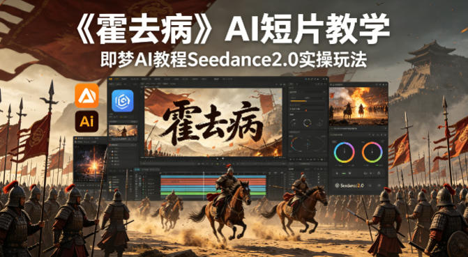 《霍去病》AI短片教学，即梦AI教程Seedance2.0实操玩法-小艾项目网