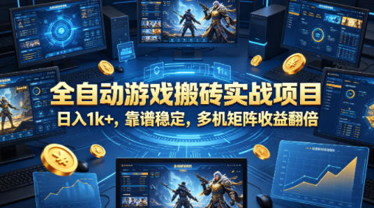 全自动游戏搬砖实战项目，日入1k+，靠谱稳定，多机矩阵收益翻倍【揭秘】-小艾项目网
