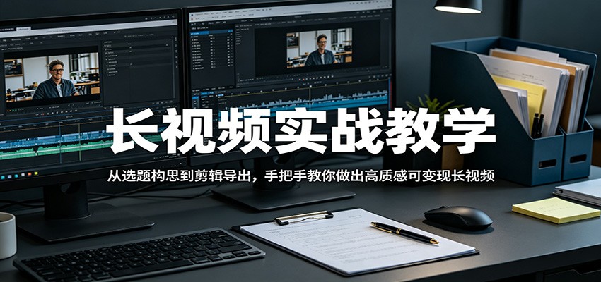 长视频实战教学，从选题构思到剪辑导出，手把手教你做出高质感可变现长视频-小艾项目网