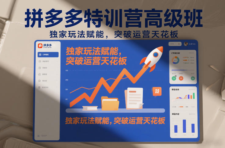 拼多多特训营高阶班，独家玩法赋能，突破运营天花板(更新26年4月24日)-小艾项目网