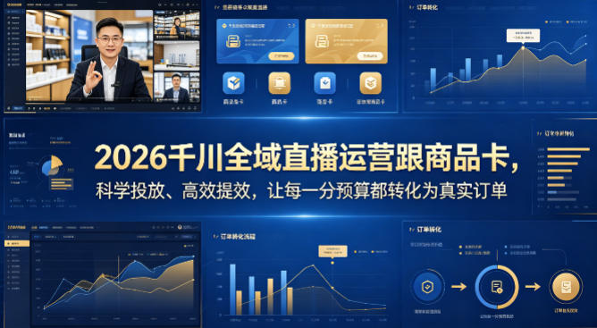 2026千川全域直播运营跟商品卡，科学投放、高效提效，让每一分预算都转化为真实订单-小艾项目网