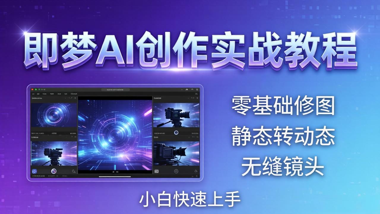 即梦AI创作实战教程，从零基础修图到AI导演，实战教学静态转动态+无缝镜头，小白快速上手-小艾项目网