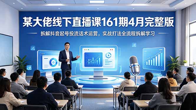 某大佬线下直播课161期4月完整版，拆解抖音起号投流话术运营，实战打法全流程拆解学习-小艾项目网