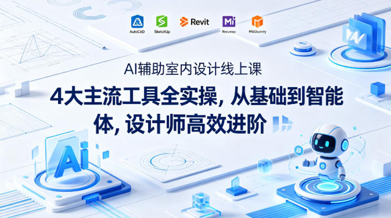 AI辅助室内设计线上课｜4大主流工具全实操，从基础到智能体，设计师高效进阶-小艾项目网