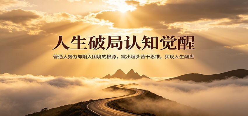 人生破局认知觉醒，普通人努力却陷入困境的根源，跳出埋头苦干思维，实现人生翻盘-小艾项目网