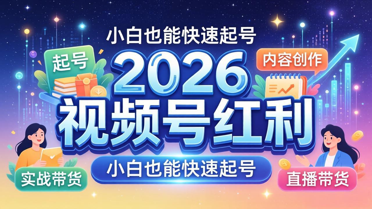 2026视频号红利实战营，大佬亲授起号、内容、直播、IP、投流、私域、矩阵全套落地打法-小艾项目网