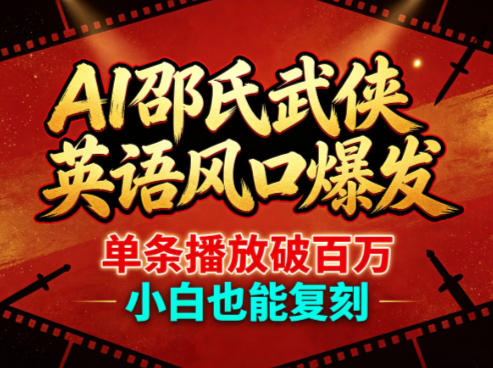 AI邵氏武侠英语风口爆发，单条播放破百万，小白也能复刻-小艾项目网