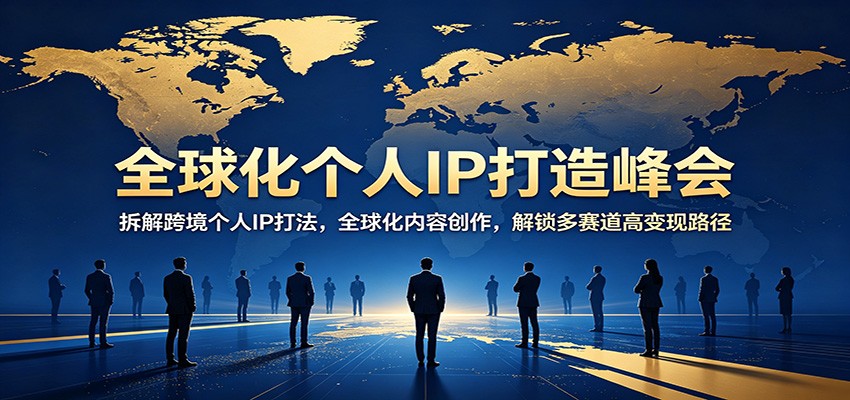 全球化个人IP打造峰会：拆解跨境个人IP打法，全球化内容创作，解锁多赛道高变现路径-小艾项目网