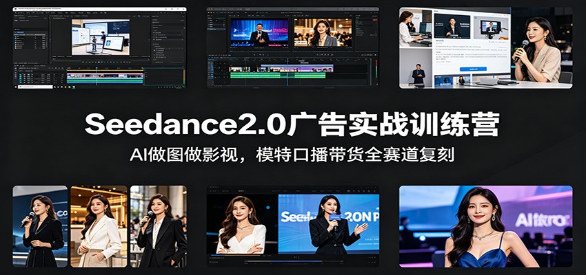 Seedance2.0广告实战训练营：AI做图做影视，模特口播带货全赛道复刻-小艾项目网