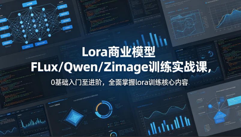 系统性学习Lora商业模型FLux／Qwen／Zimage训练实战课，0基础入门至进阶，全面掌握lora训练核心内容-小艾项目网