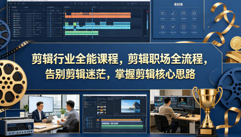 剪辑行业全能课程，剪辑职场全流程，告别剪辑迷茫，掌握剪辑核心思路-小艾项目网