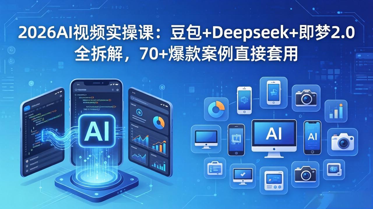 2026AI视频实操课：豆包+Deepseek+即梦2.0全拆解，70+爆款案例直接套用-小艾项目网