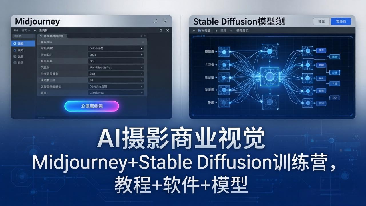 AI摄影商业视觉Midjourney+Stable Diffusion训练营，教程+软件+模型-小艾项目网
