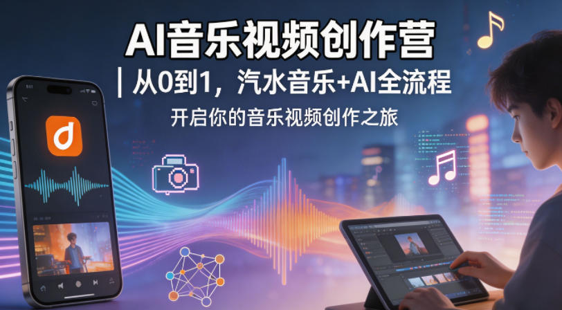 AI音乐视频创作营｜从0到1，汽水音乐+AI全流程，开启你的音乐视频创作之旅-小艾项目网