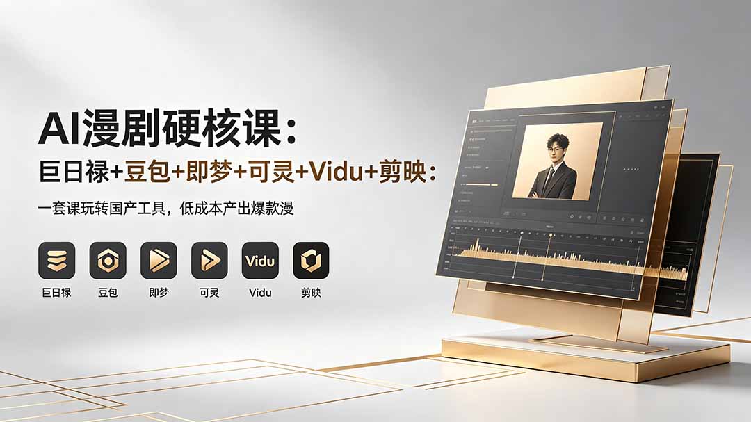 AI漫剧硬核课：巨日禄+豆包+即梦+可灵+Vidu+剪映：一套课玩转国产工具，低成本产出爆款漫剧-小艾项目网