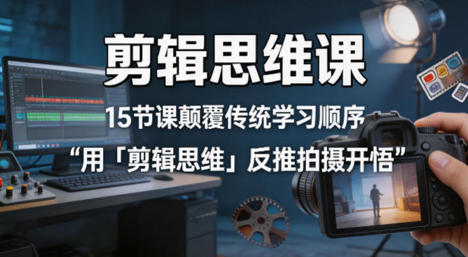 剪辑思维课，15节课颠覆传统学习顺序用「剪辑思维」反推拍摄开悟-小艾项目网
