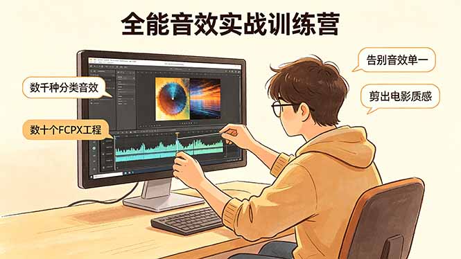 全能音效实战训练营：数千种分类音效+数十个FCPX工程，告别音效单一，剪出电影质感-小艾项目网
