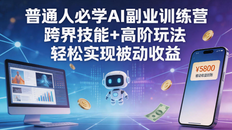 普通人必学AI副业训练营跨界技能+高阶玩法轻松实现被动收益-小艾项目网