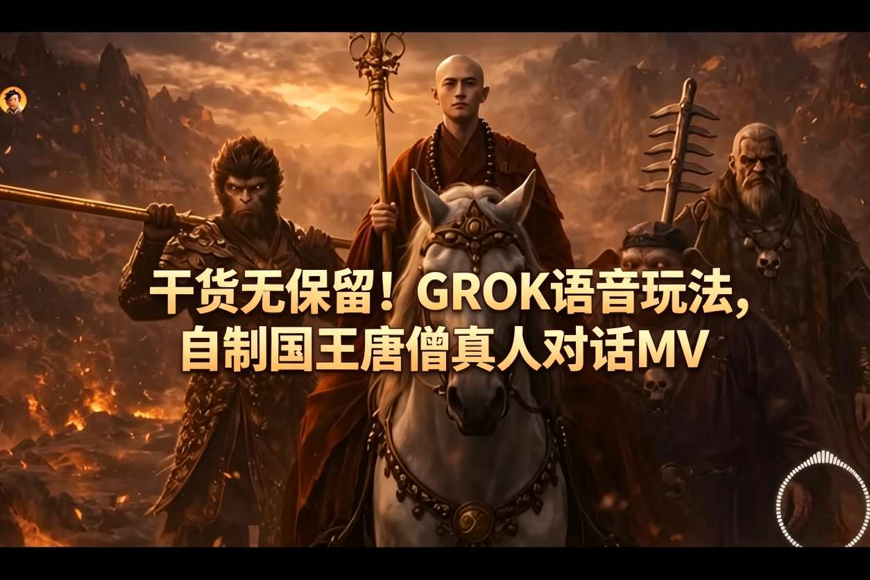干货无保留！GROK语音玩法，自制国王唐僧真人对话MV-小艾项目网