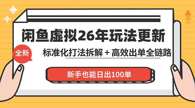 闲鱼虚拟从0到1系统化运营课程：标准化打法拆解 + 高效出单全链路教学，新手也能日出100单-小艾项目网