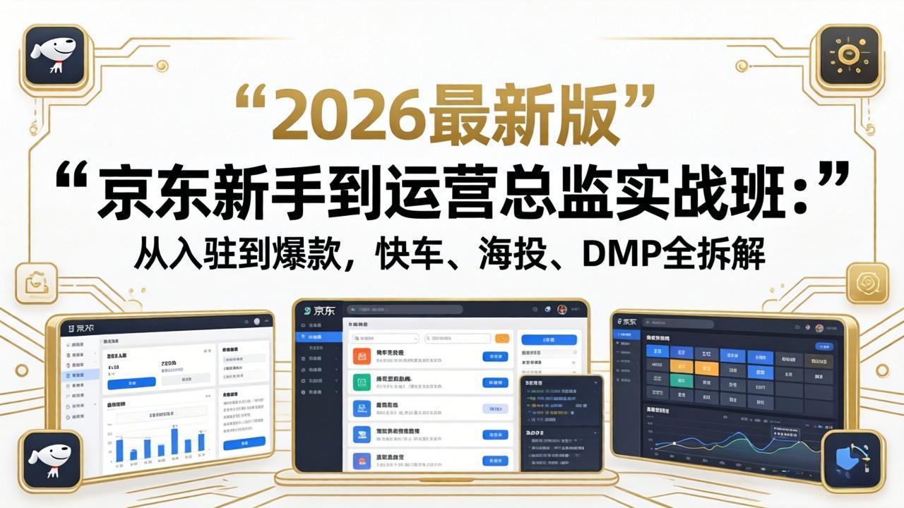 京东新手到运营总监实战班：从入驻到爆款，快车、海投、DMP全拆解，2026最新版-小艾项目网
