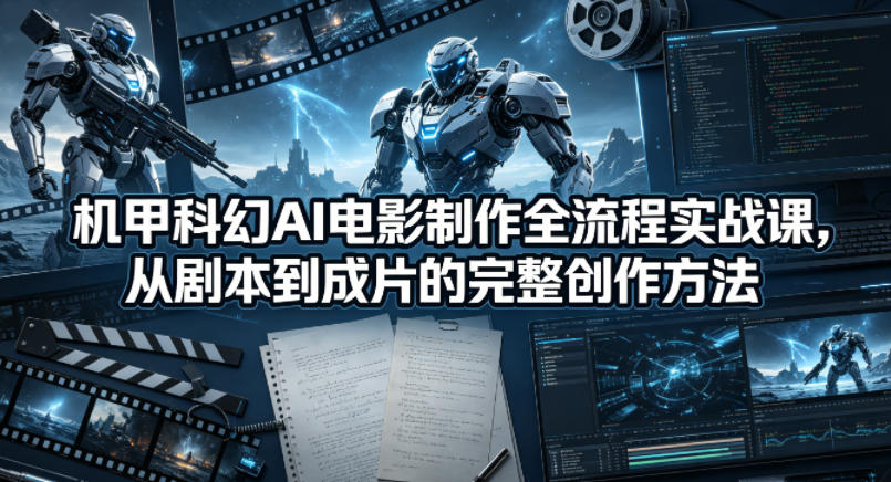 机甲科幻AI电影制作全流程实战课，从剧本到成片的完整创作方法-小艾项目网