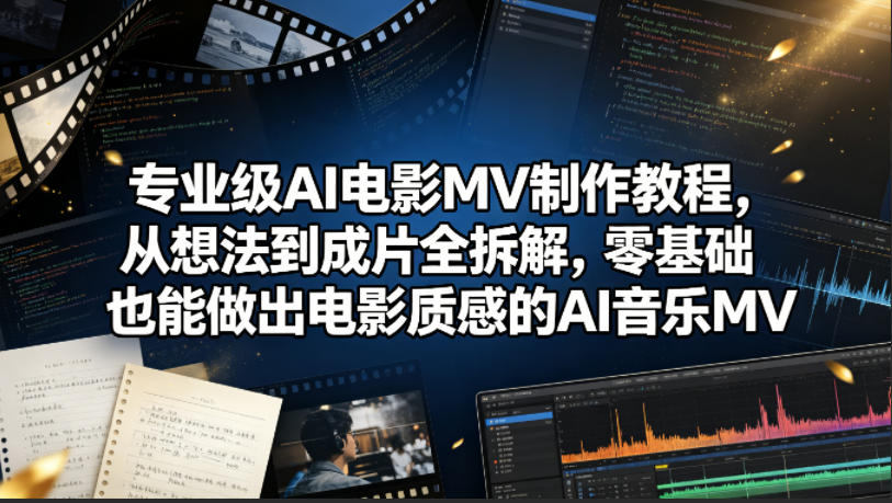 专业级AI电影MV制作教程，从想法到成片全拆解，零基础也能做出电影质感的AI音乐MV-小艾项目网