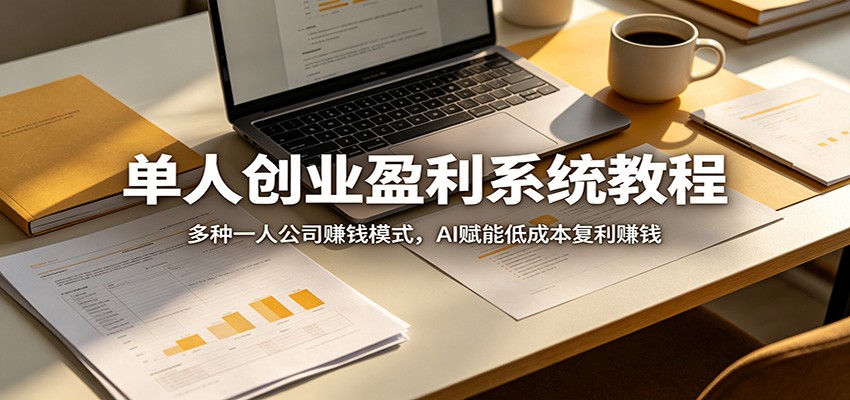 单人创业盈利系统教程：多种一人公司赚钱模式，AI赋能低成本复利赚钱-小艾项目网