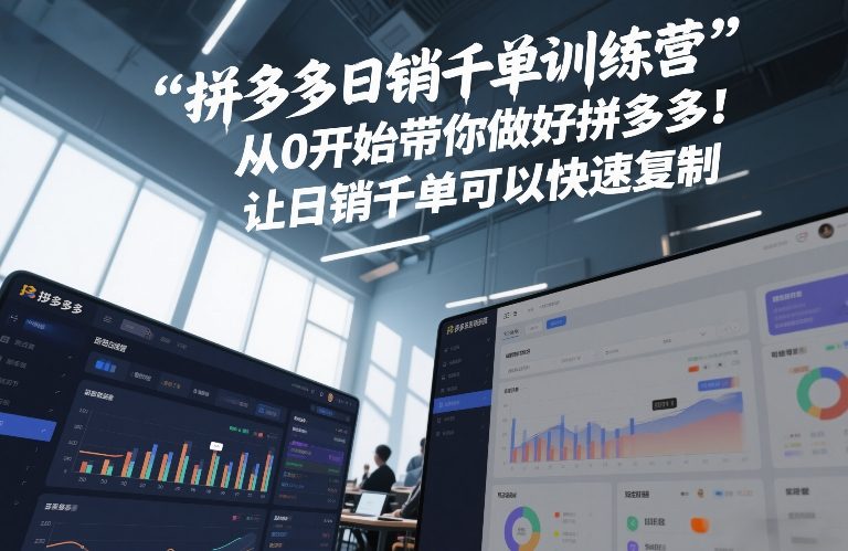 拼多多日销千单训练营，从0开始带你做好拼多多，让日销千单可以快速复制(更新26年4月)-小艾项目网