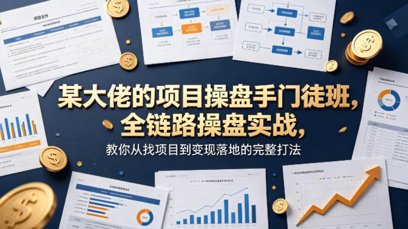某大佬的项目操盘手门徒班，全链路操盘实战，教你从找项目到变现落地的完整打法-小艾项目网