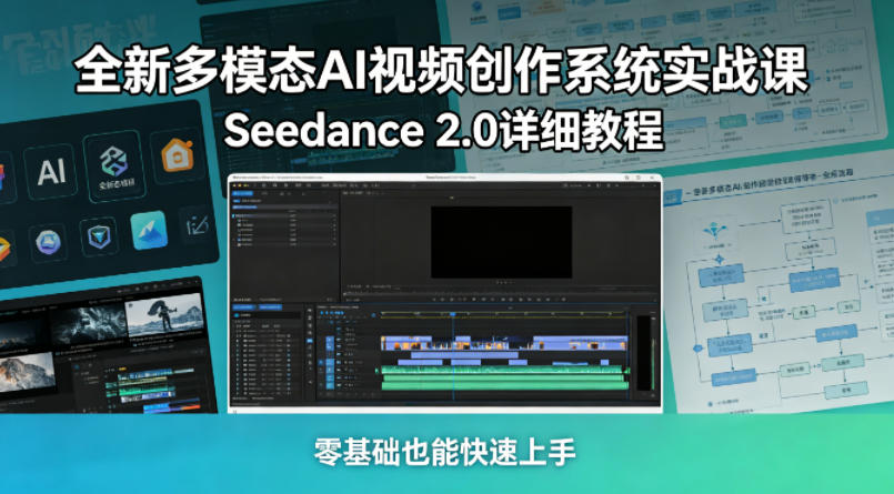 全新多模态AI视频创作系统实战课，Seedance 2.0详细教程，零基础也能快速上手-小艾项目网
