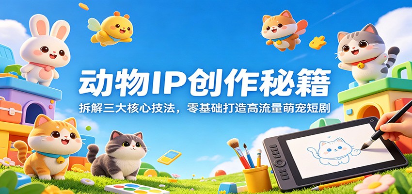 动物IP创作秘籍：拆解三大核心技法，零基础打造高流量萌宠短剧-小艾项目网