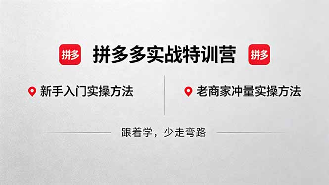 拼多多实战特训营(更新5月3-小艾项目网