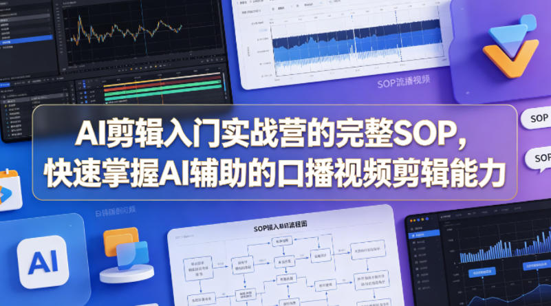 AI剪辑入门实战营的完整SOP，快速掌握AI辅助的口播视频剪辑能力-小艾项目网