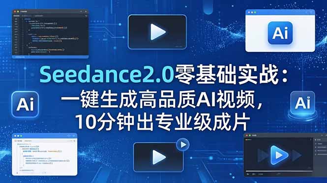 Seedance2.0零基础实战：一键生成高品质AI视频，10分钟出专业级成片-小艾项目网