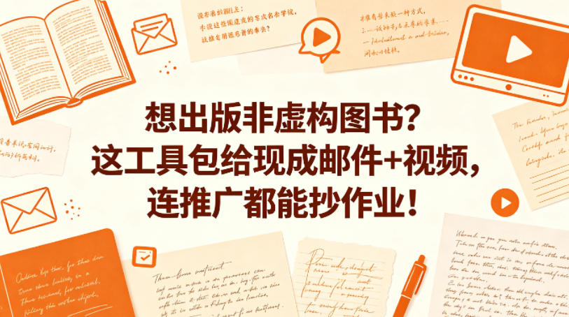 想出版非虚构图书？这工具包给现成邮件+视频，连推广都能抄作业！【原创双语字幕】-小艾项目网