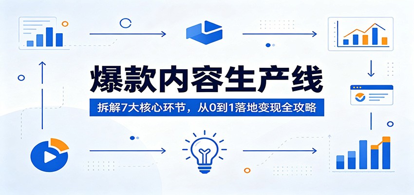 爆款内容生产线：拆解7大核心环节，从0到1落地变现全攻略-小艾项目网