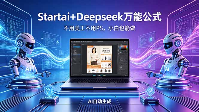 AI自动做电商详情页：Startai+Deepseek万能公式，不用美工不用PS，小白也能做-小艾项目网