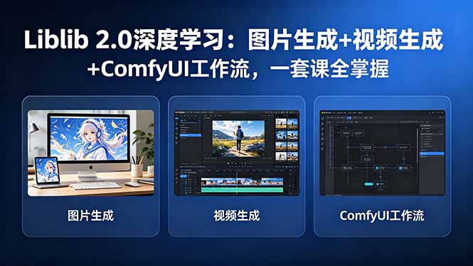 Liblib 2.0深度学习：图片生成+视频生成+ComfyUI工作流，一套课全掌握-小艾项目网