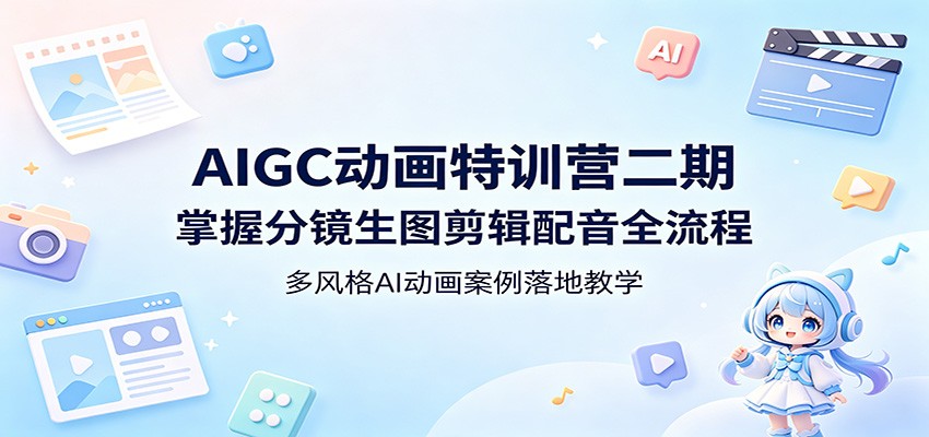 AIGC动画特训营二期：掌握分镜生图剪辑配音全流程，多风格AI动画案例落地教学-小艾项目网
