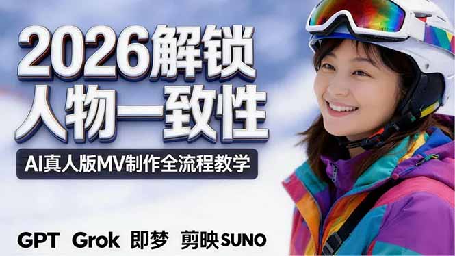 2026独创解锁人物一致性：AI真人版MV制作，不讲空话，不拼概念，全流程实操-小艾项目网