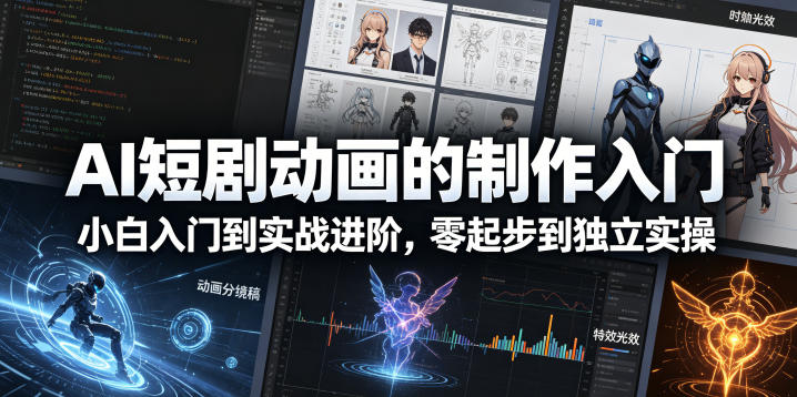 AI短剧动画的制作入门，小白入门到实战进阶，零起步到独立实操-小艾项目网