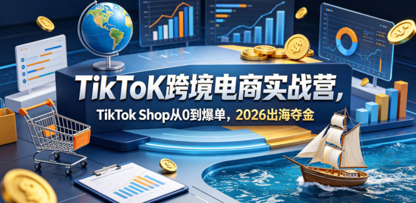 TikToK跨境电商实战营，TikTok Shop从0到爆单，2026出海夺金-小艾项目网