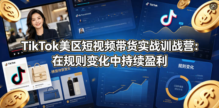 TikTok美区短视频带货实战训战营：在规则变化中持续盈利-小艾项目网