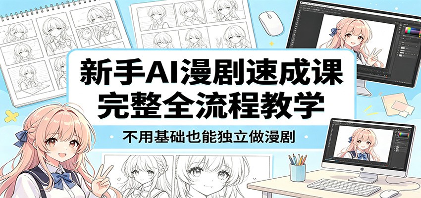 新手AI漫剧速成课：完整全流程教学，不用基础也能独立做漫剧-小艾项目网