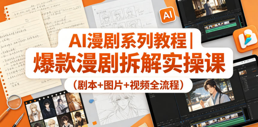 AI漫剧系列教程｜爆款漫剧拆解实操课(剧本+图片+视频全流程)-小艾项目网
