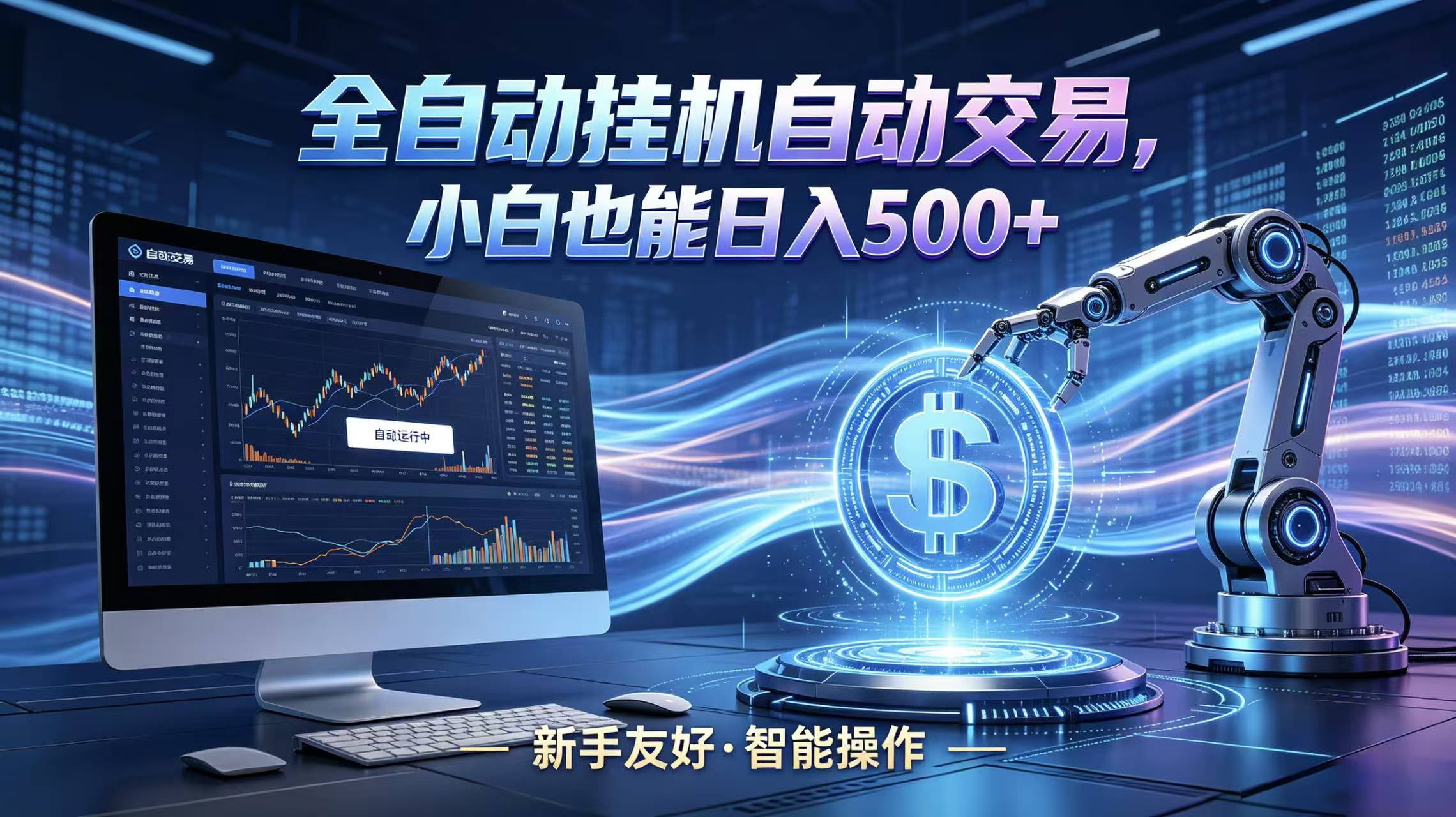全新智能化交易助手，傻瓜式操作，小白也能快速上手，轻松实现日入500+-小艾项目网