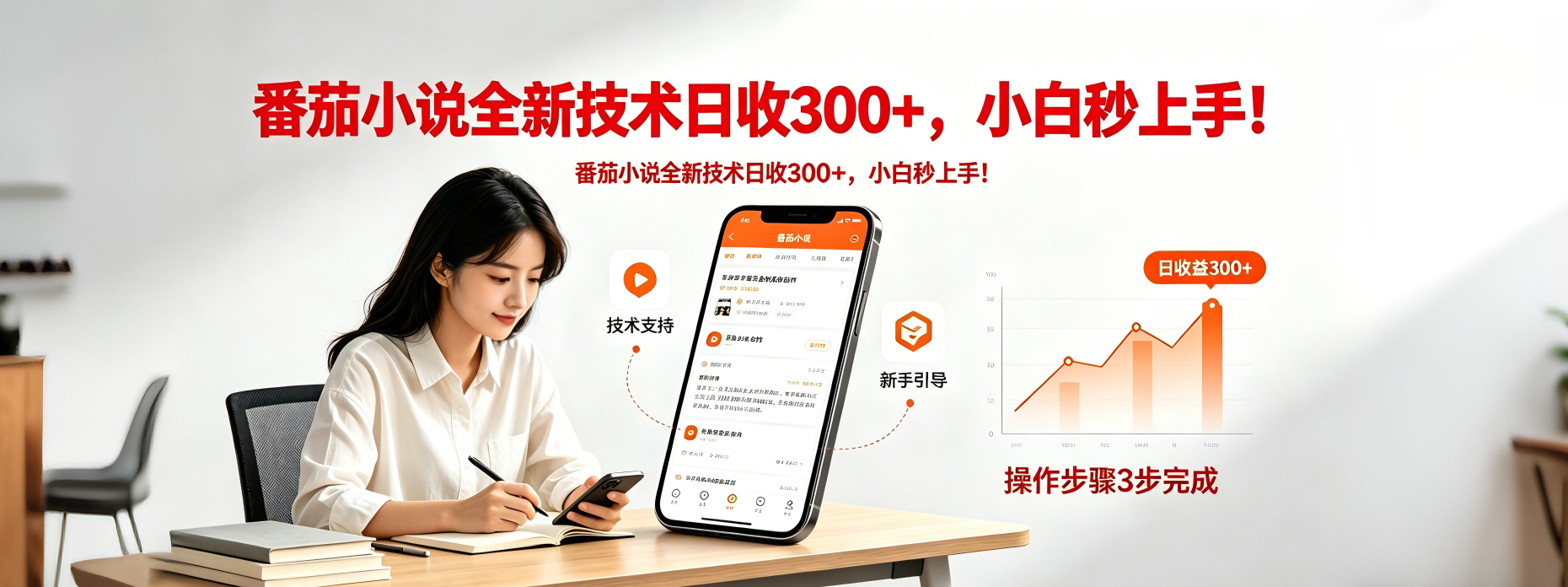 番茄小说全新技术全新玩法！无脑日收300+-小艾项目网